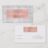 Empfehlungskarte für Salon Rosa Rose Weiße graue I (Vorne/Hinten)