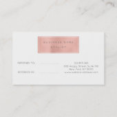 Empfehlungskarte für Salon Rosa Rose Weißer Marmor (Rückseite)