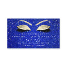 Empfehlungskarte für Salon Skinny Gold Blue Lashes