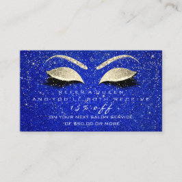 Empfehlungskarte für Salon Skinny Gold Blue Lashes