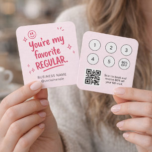 Empfehlungskarte für Schönheit mit QR-Code Quadratische Visitenkarte