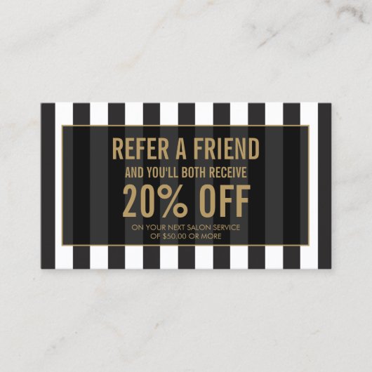 Empfehlungskarte für Schwarzweiß-Streifen (Vorderseite)