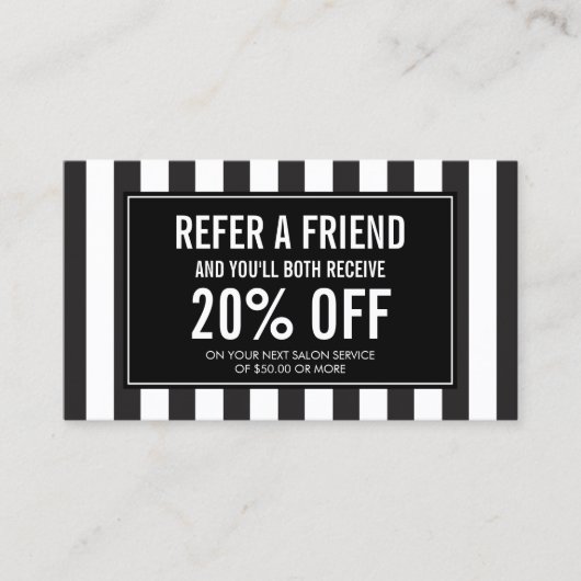 Empfehlungskarte für Schwarzweiß-Streifen II (Vorderseite)