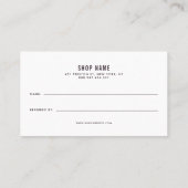 Empfehlungskarte für Silberfolie und violette Blum (Rückseite)