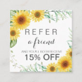 Empfehlungskarte für Sonnenblumen (Vorderseite)