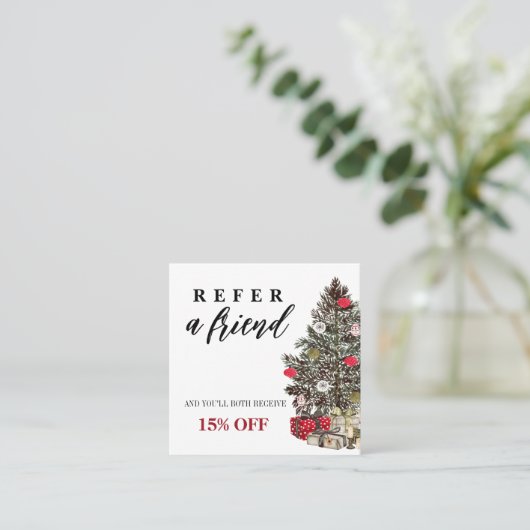 Empfehlungskarte für Weihnachtsverkäufer (Stehend Vorderseite)