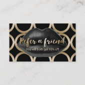 Empfehlungskarte | Geometrische schwarze Lippen Ma (Vorderseite)