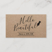 Empfehlungskarte | Hallo Schöner Salon Rustic Kraf (Vorderseite)