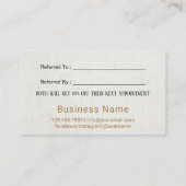 Empfehlungskarte | Makeup Artist Gold Typografy (Rückseite)