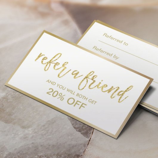 Empfehlungskarte | Minimal Gold Gerahmt Beauty Sal