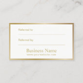 Empfehlungskarte | Minimal Gold Gerahmt Beauty Sal (Rückseite)