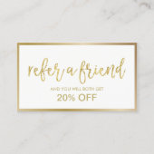 Empfehlungskarte | Minimal Gold Gerahmt Beauty Sal (Vorderseite)