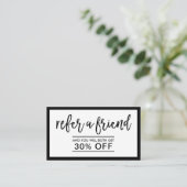 Empfehlungskarte | Minimalistisch Schwarz/Weiß Ger (Stehend Vorderseite)