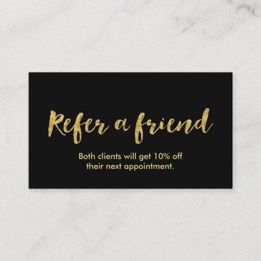 Empfehlungskarte | Modern Gold Script (Vorderseite)