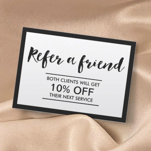 Empfehlungskarte | Modern Schwarz-Weiß-Einfache Ra