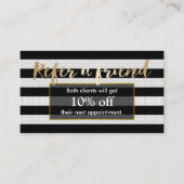 Empfehlungskarte | Moderne schwarz-weiße Streifen (Vorderseite)