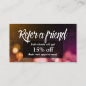 Empfehlungskarte | Moderner Glitzern Salon Wellnes (Vorderseite)