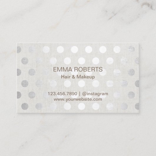 Empfehlungskarte | Moderner Salon für Silberdots (Rückseite)