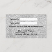 Empfehlungskarte | Moderner Silberner Glitzer Schö (Rückseite)