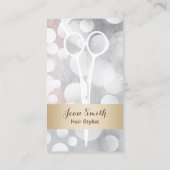 Empfehlungskarte | Moderner Silver & Gold Haar Sty (Rückseite)