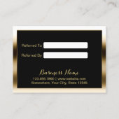 Empfehlungskarte | Modernes Black & Gold Gerahmt (Rückseite)