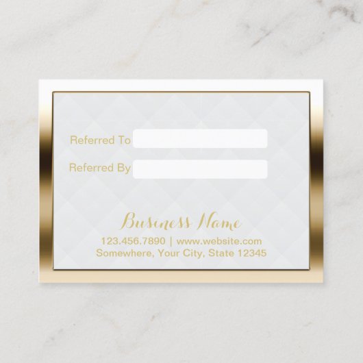 Empfehlungskarte | Modernes Gold Gerahmt (Rückseite)