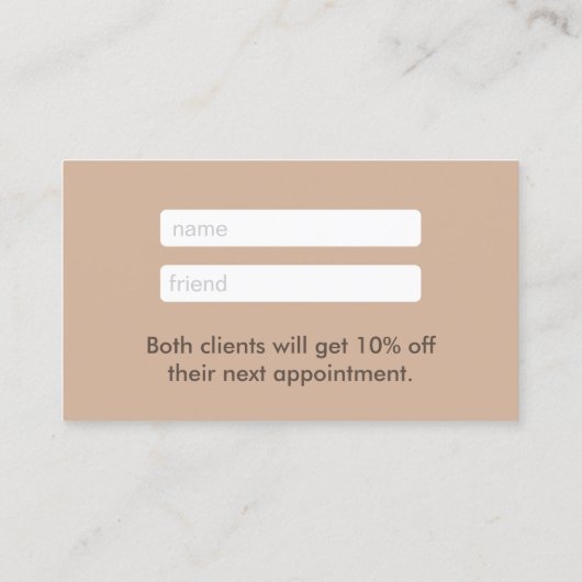 Empfehlungskarte | Natural Hair Beauty Salon (Rückseite)