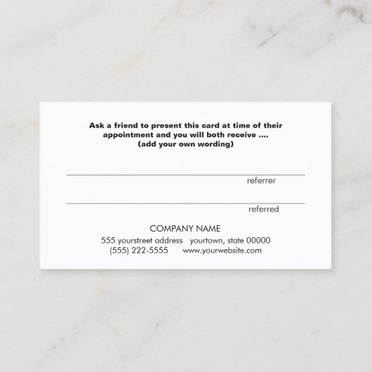 Empfehlungskarte niedlich Türkis Blue und Gold Sal (Rückseite)