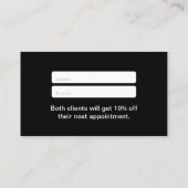 Empfehlungskarte | Red Lips Muster Makeup Artist (Rückseite)