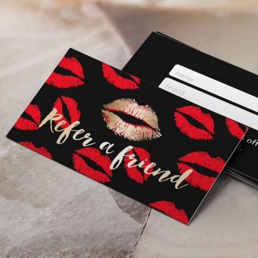 Empfehlungskarte | Red Lips Muster Makeup Artist