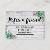 Empfehlungskarte | Vintages rustikales Holz (Vorderseite)