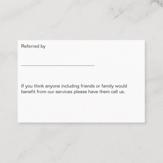 Empfehlungskarten für Dentist-Terminals Visitenkarte (Rückseite)