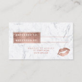 EmpfehlungskartenlippenRosengoldtypographiemarmor Empfehlungskarte (Rückseite)