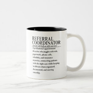 Empfehlungskoordinator Zweifarbige Tasse