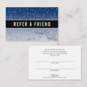 Empfehlungskunde des Blue Glitzer Salon Nails Visitenkarte (Vorne/Hinten)