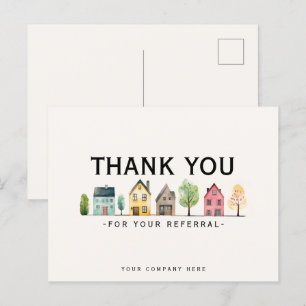 Empfehlungsmarketing für Immobilien Dankeschön  Postkarte