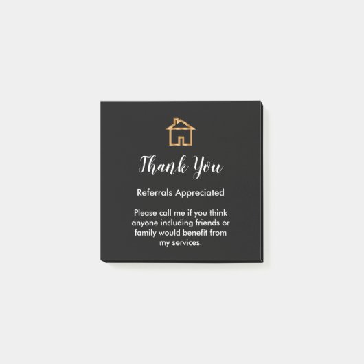 Empfehlungsschreiben an Classy Real Anwesen Agent Post-it Klebezettel (Vorderseite)