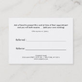 Empfehlungsschreiben für Gold und Schwarz-Kunden Empfehlungskarte (Rückseite)