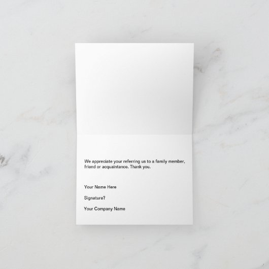 Empfehlungsschreiben für klassische Unternehmen Vi Dankeskarte (Innenseite)