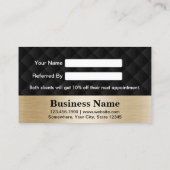 Empfehlungsschreiben für Luxus Black & Gold Beauty Empfehlungskarte (Rückseite)