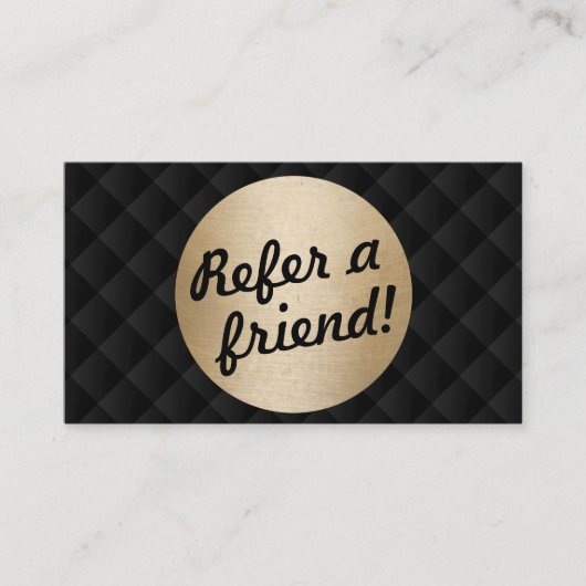 Empfehlungsschreiben für Luxus Black & Gold Beauty Empfehlungskarte (Vorderseite)