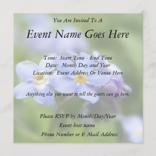 Empfindlich vergessen Sie mich nicht Blumen Einladung