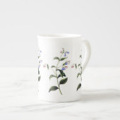 Empfindliche blaue Wildblumen-botanische Porzellantasse (Vorderseite Rechts)