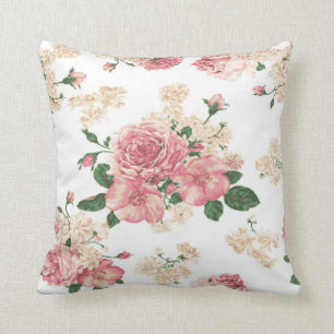 Empfindliche Blumen-, rosa Rosen Kissen