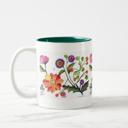 Empfindliche Blumen-Tasse Zweifarbige Tasse (Links)