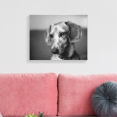 Empfindliche Dackel Leinwanddruck (Insitu (Wohnzimmer))