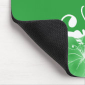 Empfindliche grüne und weiße Blumen Mousepad (Ecke)