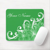 Empfindliche grüne und weiße Blumen Mousepad (Mit Mouse)