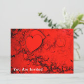 Empfindliche Herzen Einladung (Stehend Vorderseite)
