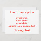 Empfindliche Herzen Einladung (Rückseite)